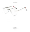 Rimless Pilot Blue Block Computer Glasses - SunglassesMart
