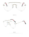 Rimless Pilot Blue Block Computer Glasses - SunglassesMart