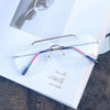 Rimless Pilot Blue Block Computer Glasses - SunglassesMart