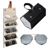 Portable Glasses Organizer 5 Grids Multi-slot Eyeglasses Storage Display Travel Folding Sunglasses PU Leather Case Home Storage - SunglassesMart