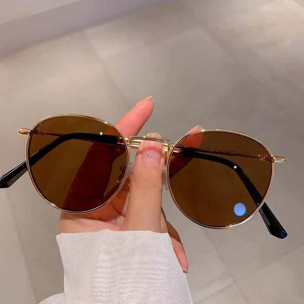 Sleek Round Metallic Sunglasses - SunglassesMart