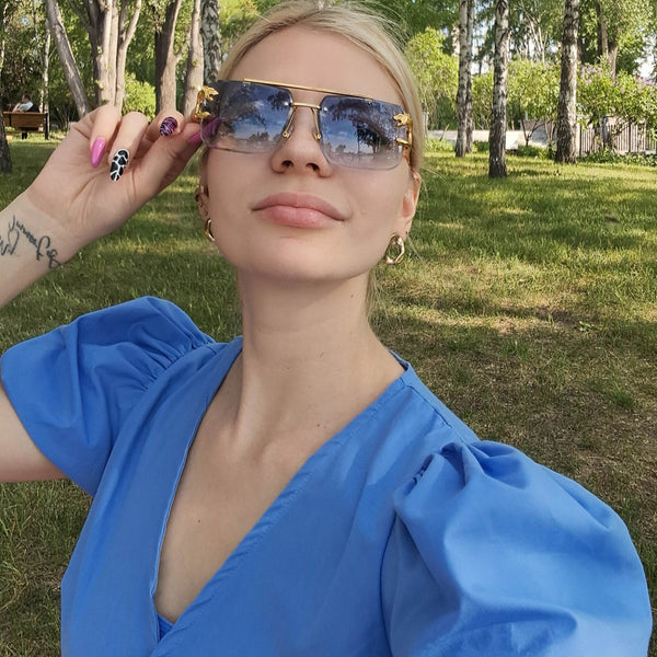 Retro Rimless Sunglasses - SunglassesMart