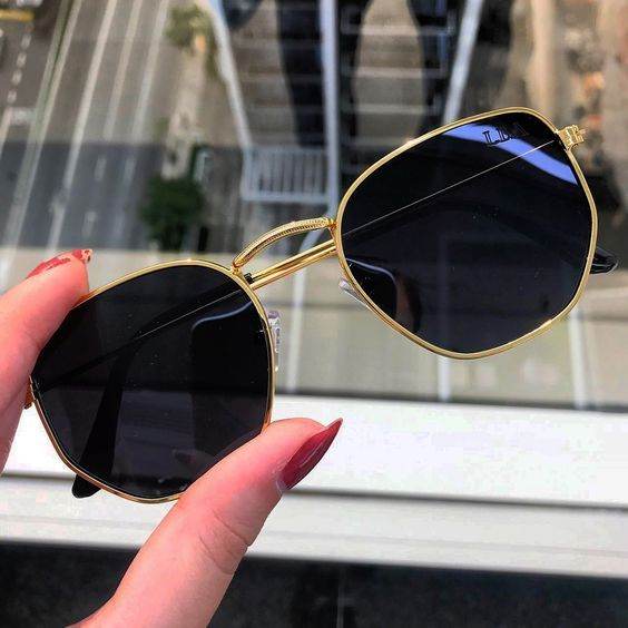 Black Hexagon Sunglasses - SunglassesMart