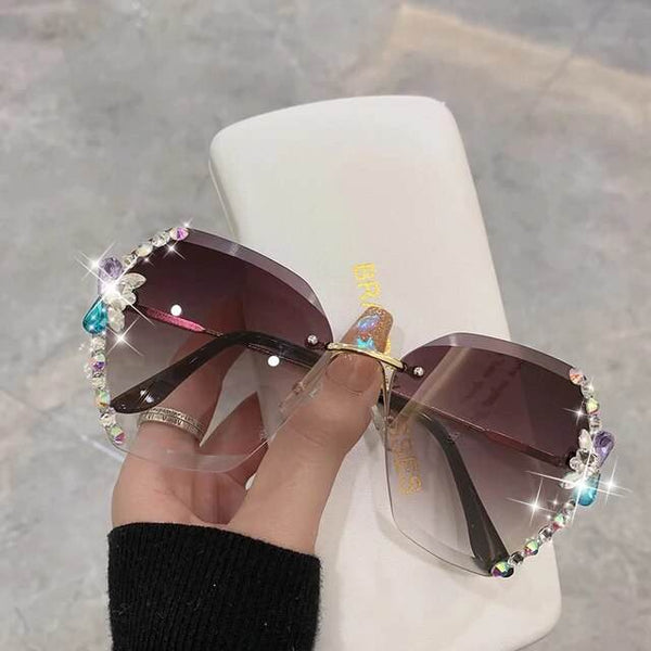 Sparkling Diva Irregular Diamond Sunglasses - SunglassesMart