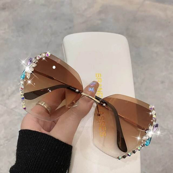 Sparkling Diva Irregular Diamond Sunglasses - SunglassesMart