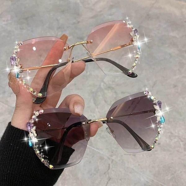 Sparkling Diva Irregular Diamond Sunglasses - SunglassesMart