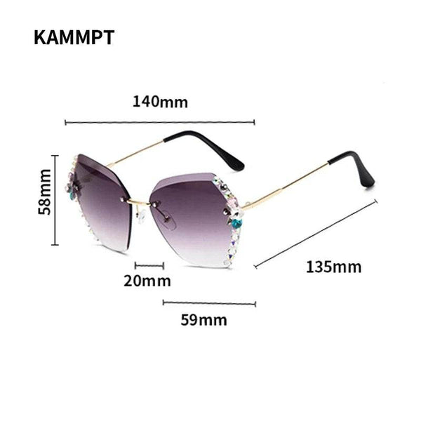 Sparkling Diva Irregular Diamond Sunglasses - SunglassesMart