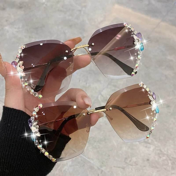 Sparkling Diva Irregular Diamond Sunglasses - SunglassesMart