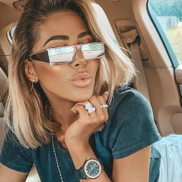 Rectangle Women Fashion Retro Mirror Sunglasses - SunglassesMart