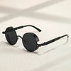 Steampunk Black Round Metal Sunglasses - SunglassesMart