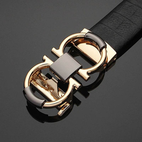 GG Buckle Designer Genuine Leather Belt For Men - SunglassesMart