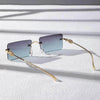 New Men's Rectangle Rimless Fashion Sunglasses - SunglassesMart