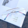 Rimless Pilot Blue Block Computer Glasses - SunglassesMart