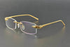 Rimless Titanium Leopard Spectacles Eyewear - SunglassesMart