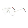 Rimless Pilot Blue Block Computer Glasses - SunglassesMart