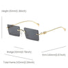New Men's Rectangle Rimless Fashion Sunglasses - SunglassesMart