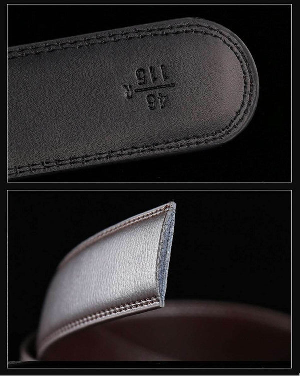 Automatic Buckle Leather Belt - SunglassesMart