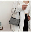 Punk Style Black Silver Women Diamonds Tote Bag Woman Rhinestone Shoulder Bags-JM - SunglassesMart