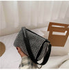 Punk Style Black Silver Women Diamonds Tote Bag Woman Rhinestone Shoulder Bags-JM - SunglassesMart