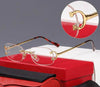 Retro metal Rimless Eyeglasses - SunglassesMart