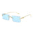 New Men's Rectangle Rimless Fashion Sunglasses - SunglassesMart