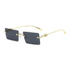 New Men's Rectangle Rimless Fashion Sunglasses - SunglassesMart
