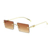 New Men's Rectangle Rimless Fashion Sunglasses - SunglassesMart